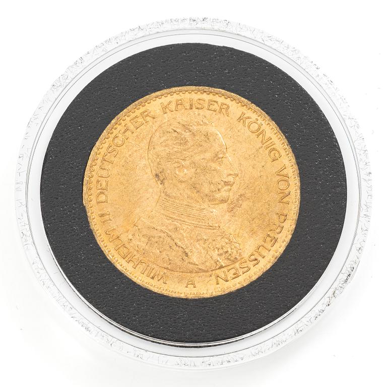 Guldmynt, Tyskland, Wilhelm II, 20 Mark, 1913.