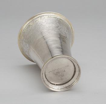 A Swedish 18th century silver beaker, marks of Lorens Stabeus, Stockholm 1749.