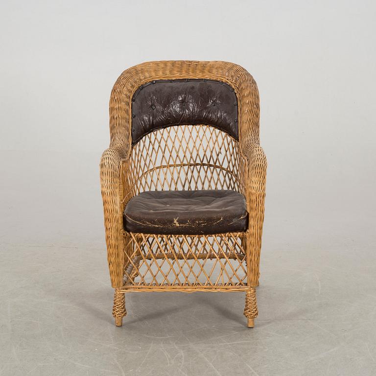 A wicker chair around 1900.