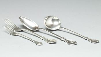 BESTICKSDELAR, 12+12+12+1. Silver mestadels 1910, Möllenborg "Prins Fredrik". Ca 2000 g.