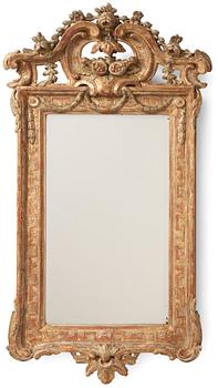 91. A Gustavian carved giltwood mirror, 1770's.