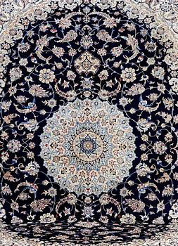 A CARPET, Nain, part silk , so called 9 LAA, ca 430 x 300 cm.