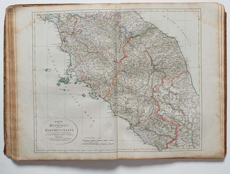 Atlas, Nürnberg 1797. med 34 kolorerade kopparstick.