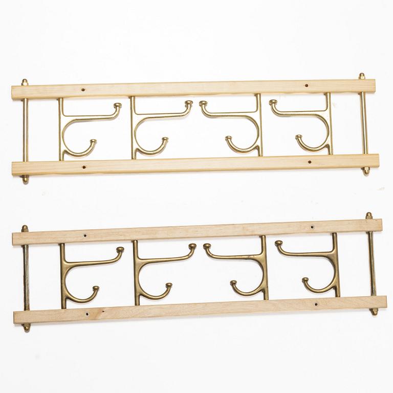 Coat hooks, a pair, “Dekorativ”, Skoglunds metallgjuteri, Anderstorp, 1950s/60s.