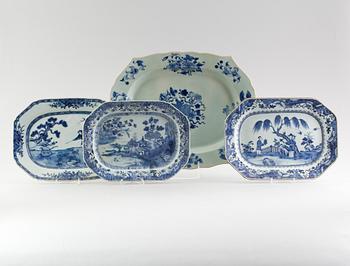 STEKFAT, 4 st, porslin, Kina, Qianlong 1736-1795.