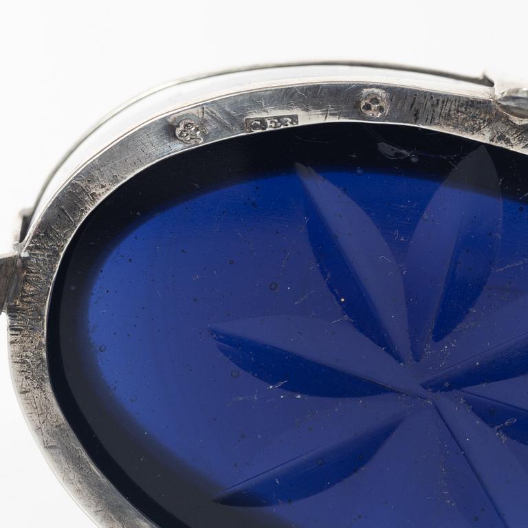 Salt cellars, two pairs of similar, silver, Sweden, around the year 1800/early 19th Century.