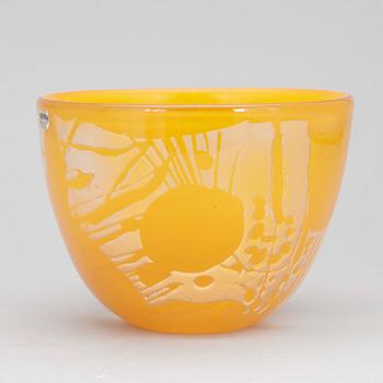 SKÅL, glas, Bertil Vallien, märkt Boda-Åfors, Unik 42, B. Vallien.