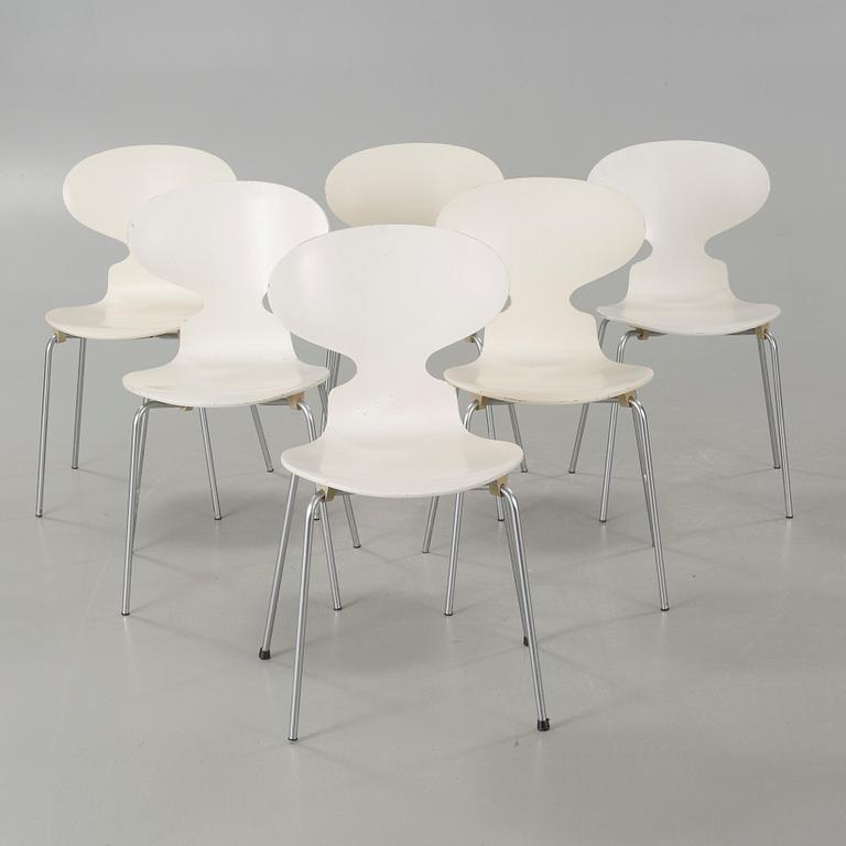 ARNE JACOBSEN, stolar, 6 st, "Myran", Fritz Hansen, 1970.