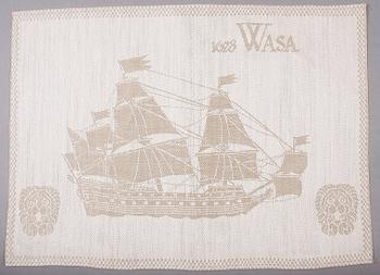 BORDSTABLETTER, textil 6 st bla design Astrid Sampe.