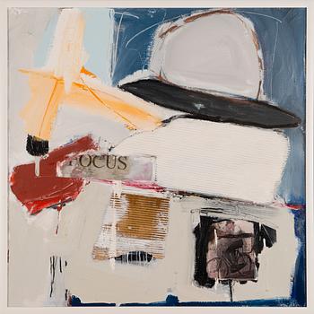 TIMOTHY PERSONS, acrylic on canvas, collage, a tergo signed and dated -88.