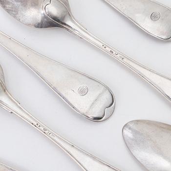 Skedar, 16 st, silver, Sverige, 1700-1800-tal.