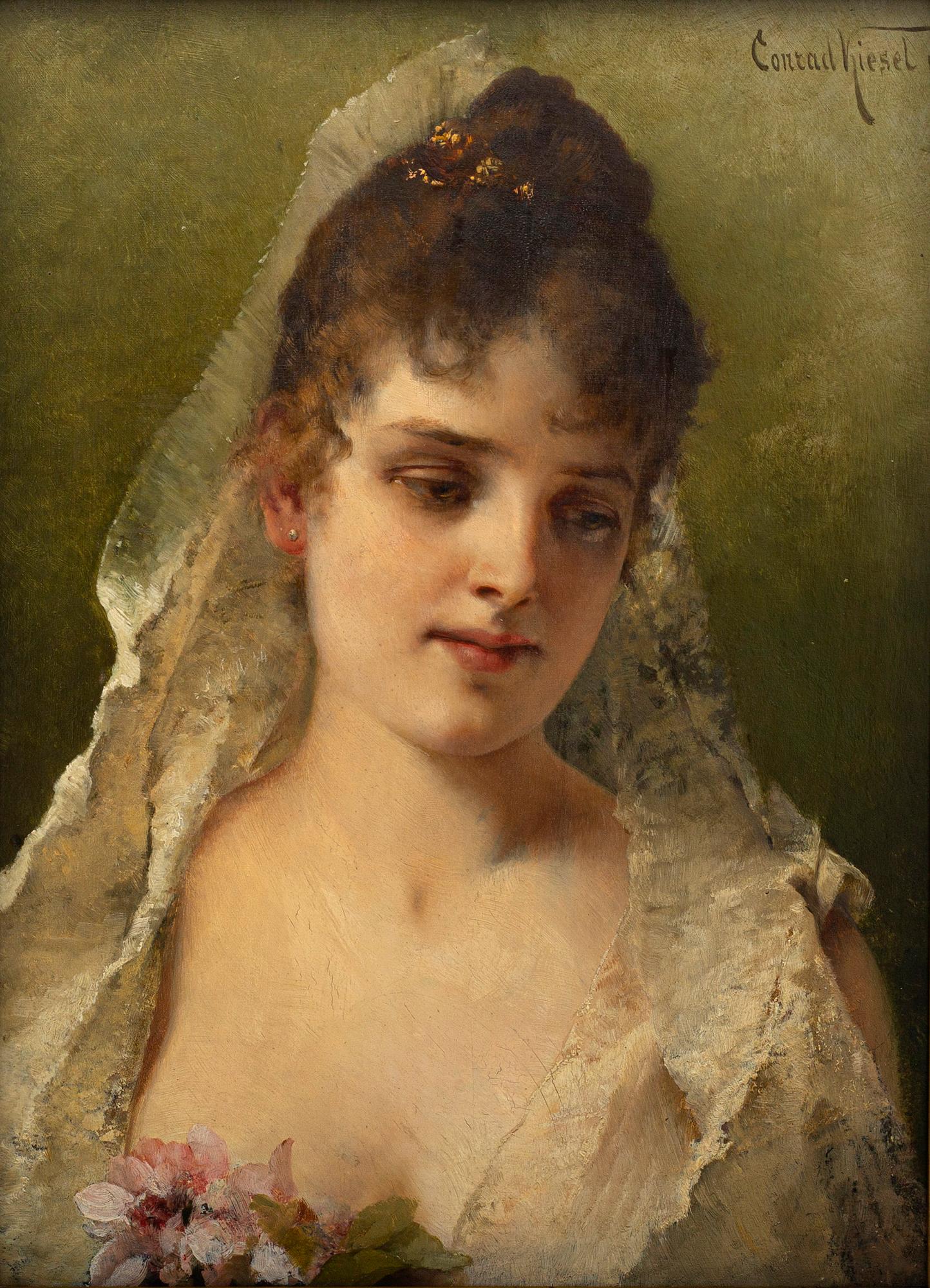 CONRAD KIESEL, oil on board, signed.