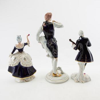 Figurines 3 pcs Royal Dux Germany mid-20th century porcelain.