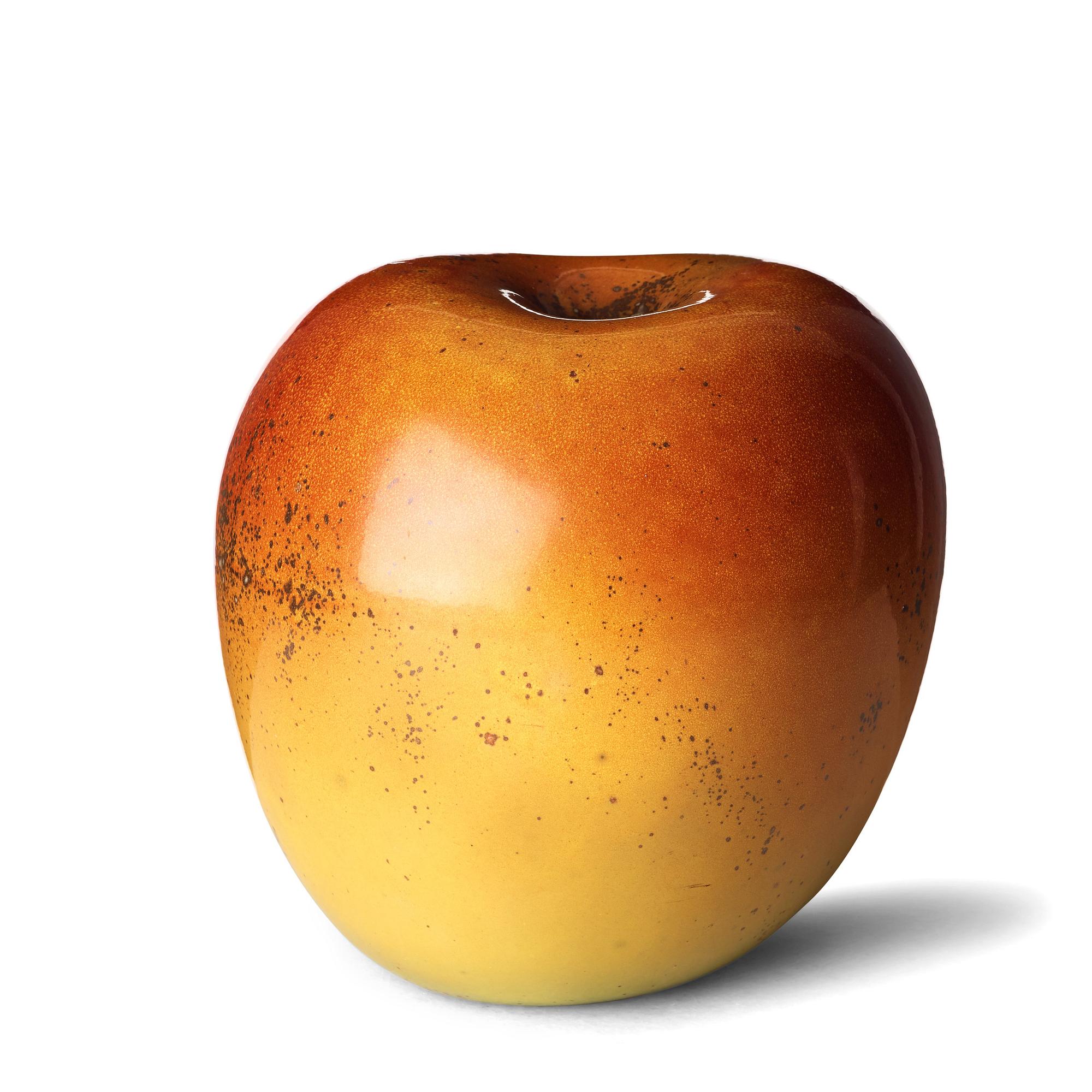 Hans Hedberg, a faience sculpture of an apple, Biot, France.