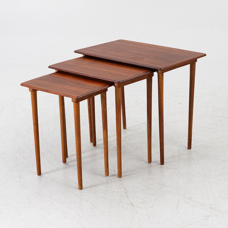 Nesting tables, 3 pieces, 1950s.