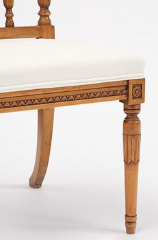 A pair of Late Gustavian style chairs, first half of the 20th century.