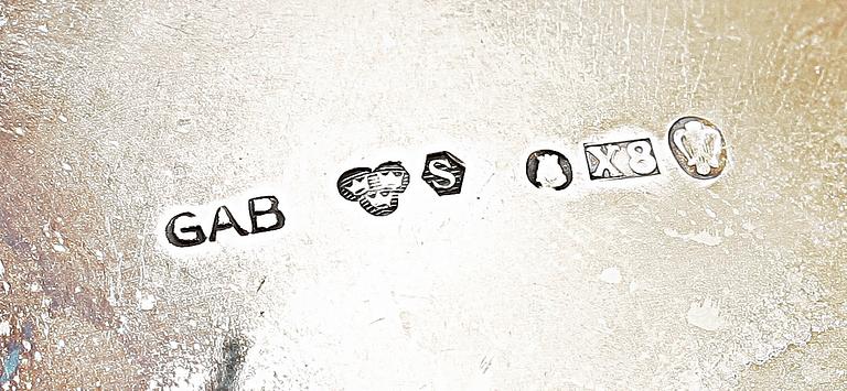 PARTI SILVER, 4 delar, bla GAB, Stockholm, 1948 och 1951. Vikt 314.