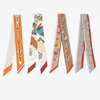 Hermès, scarves, 4 st, "Twilly".