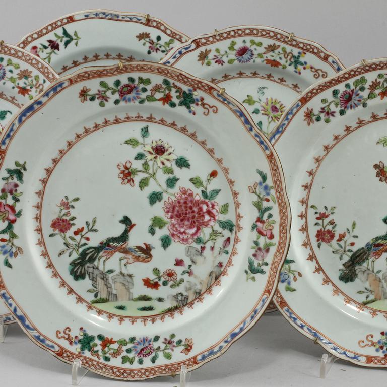 PARTI PORSLIN, 9 delar, Kina, 1700-tal.