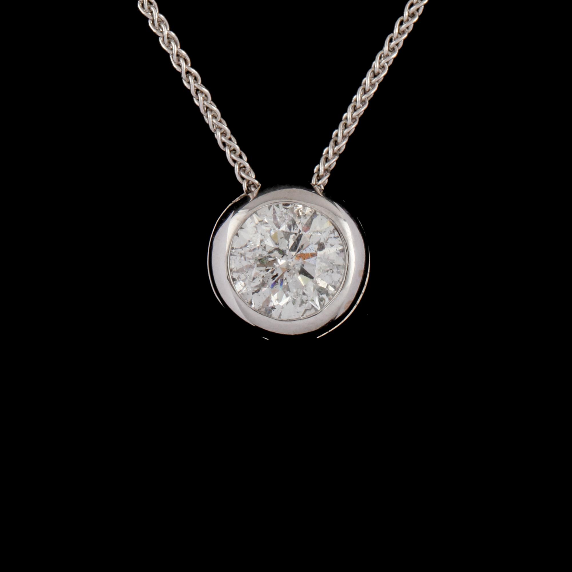 HÄNGE, 18k vitguld med briljantslipad diamant, 1.43 ct. Vikt 4 g.