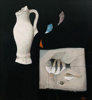 VEIKKO MARTTINEN, STILL LIFE WITH FISH.