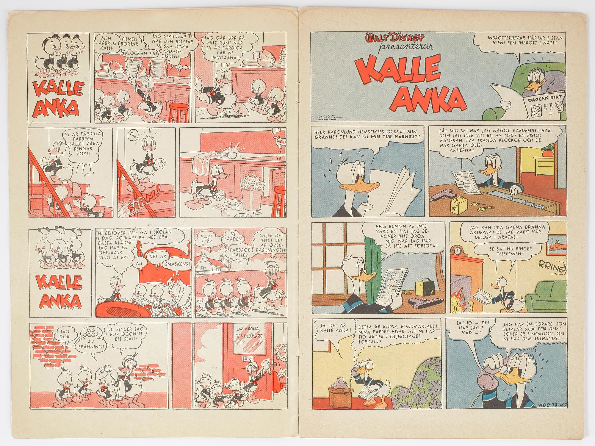 SERIETIDNING, Kalle Anka & Co, nr 2, 1948.