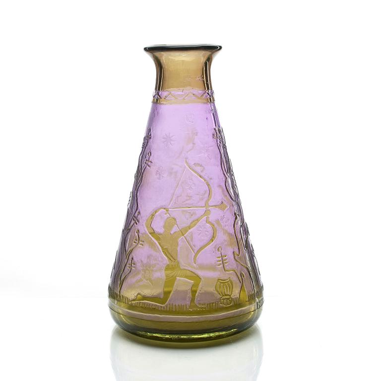 LENNART NYBLOM, glas, vas, signerad o daterad 1924.