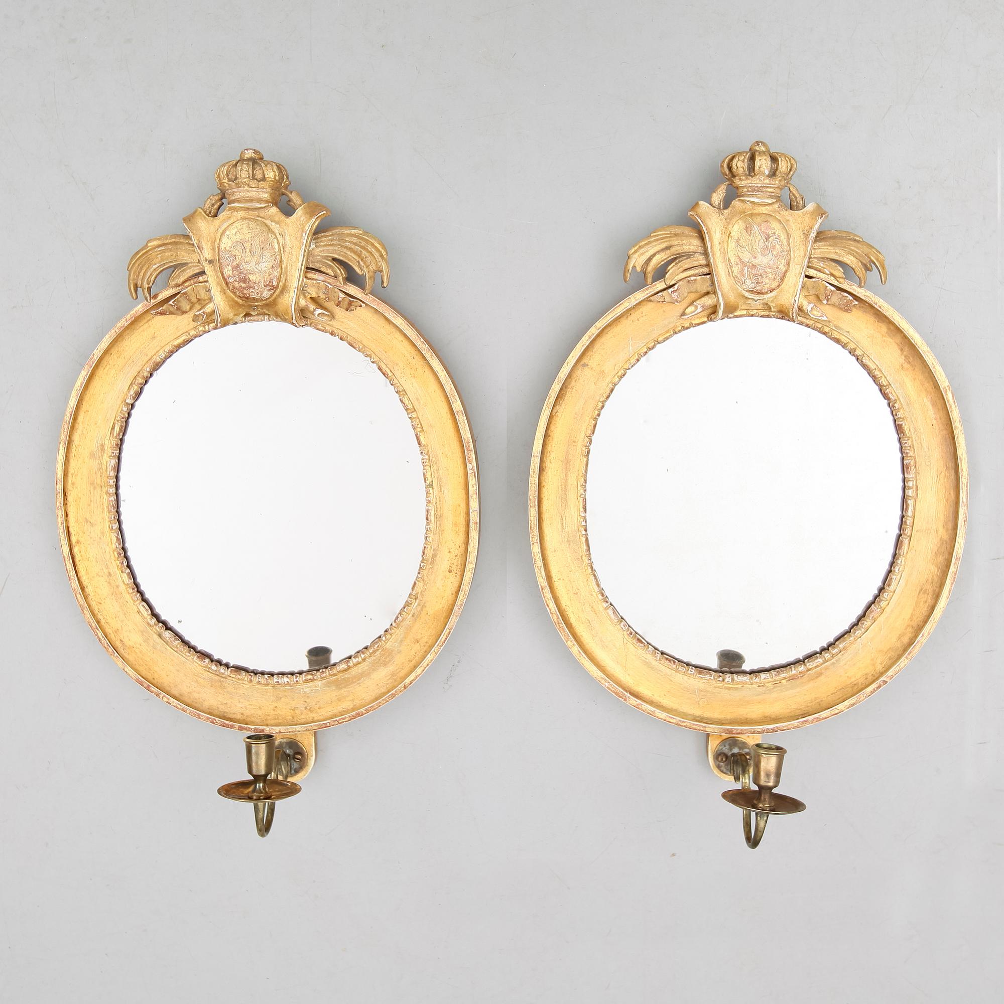 SPEGELLAMPETTER, 1 par, gustavianska, 1700-talets slut.
