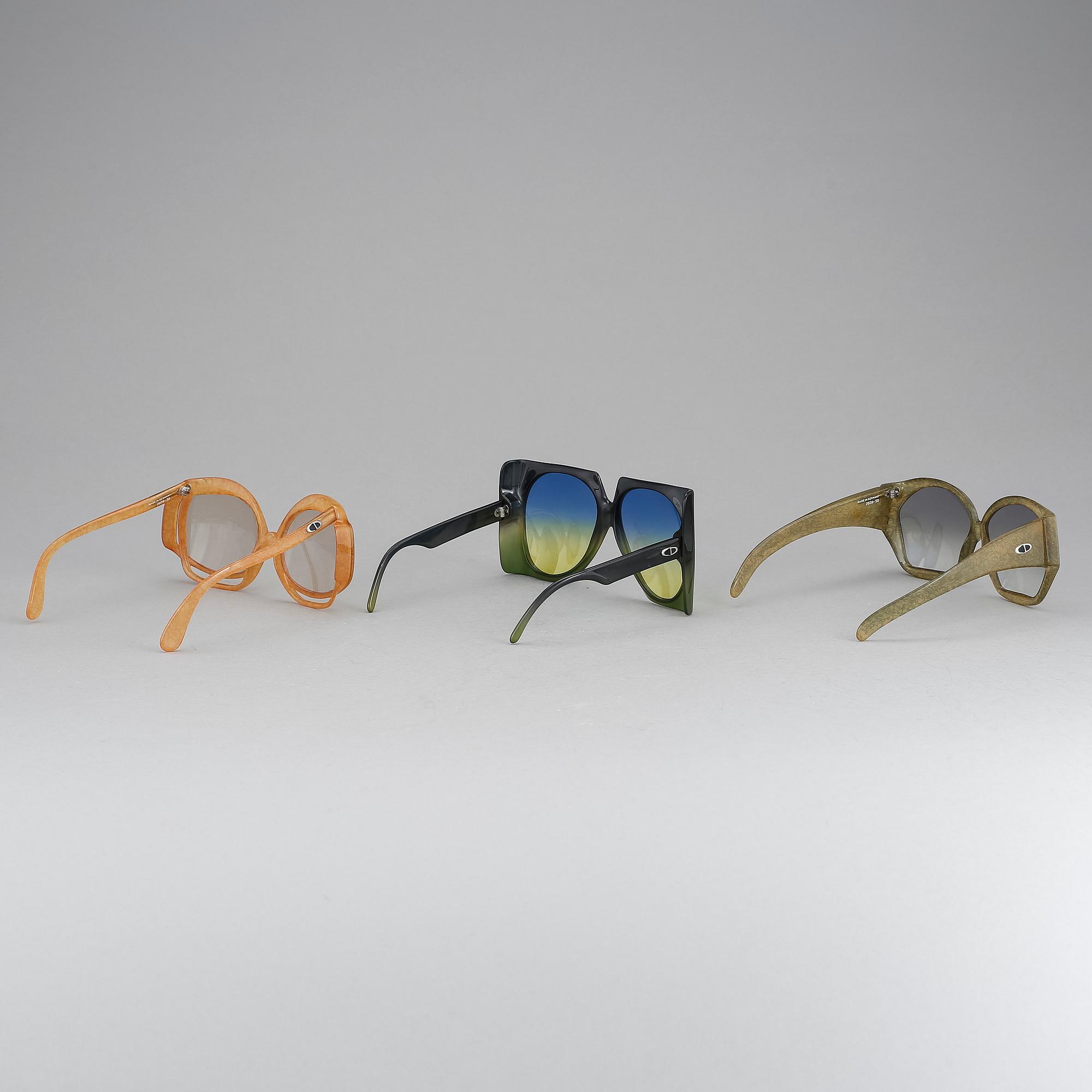 SOLGLASÖGON, 3 st, Christian Dior.