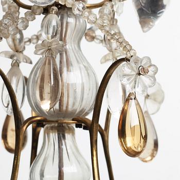 A Swedish Rococo four-light chandelier, second half of the 18th century.