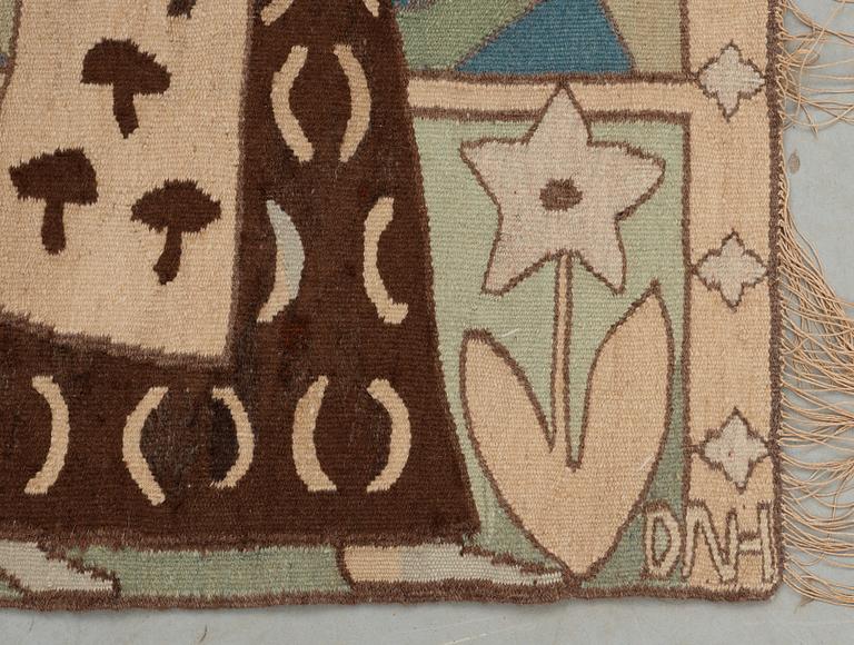 TAPESTRY. "Prinsessen og gullfuglene". Tapestry weave. 141,5 x 231 cm. Signed GM DNH (Gerhard Munthe, Den Norske Husflidsforening).