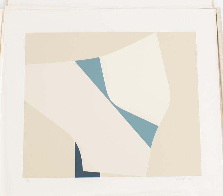 Arturo Bonfanti, portfolio with 6+1 silkscreens in color.