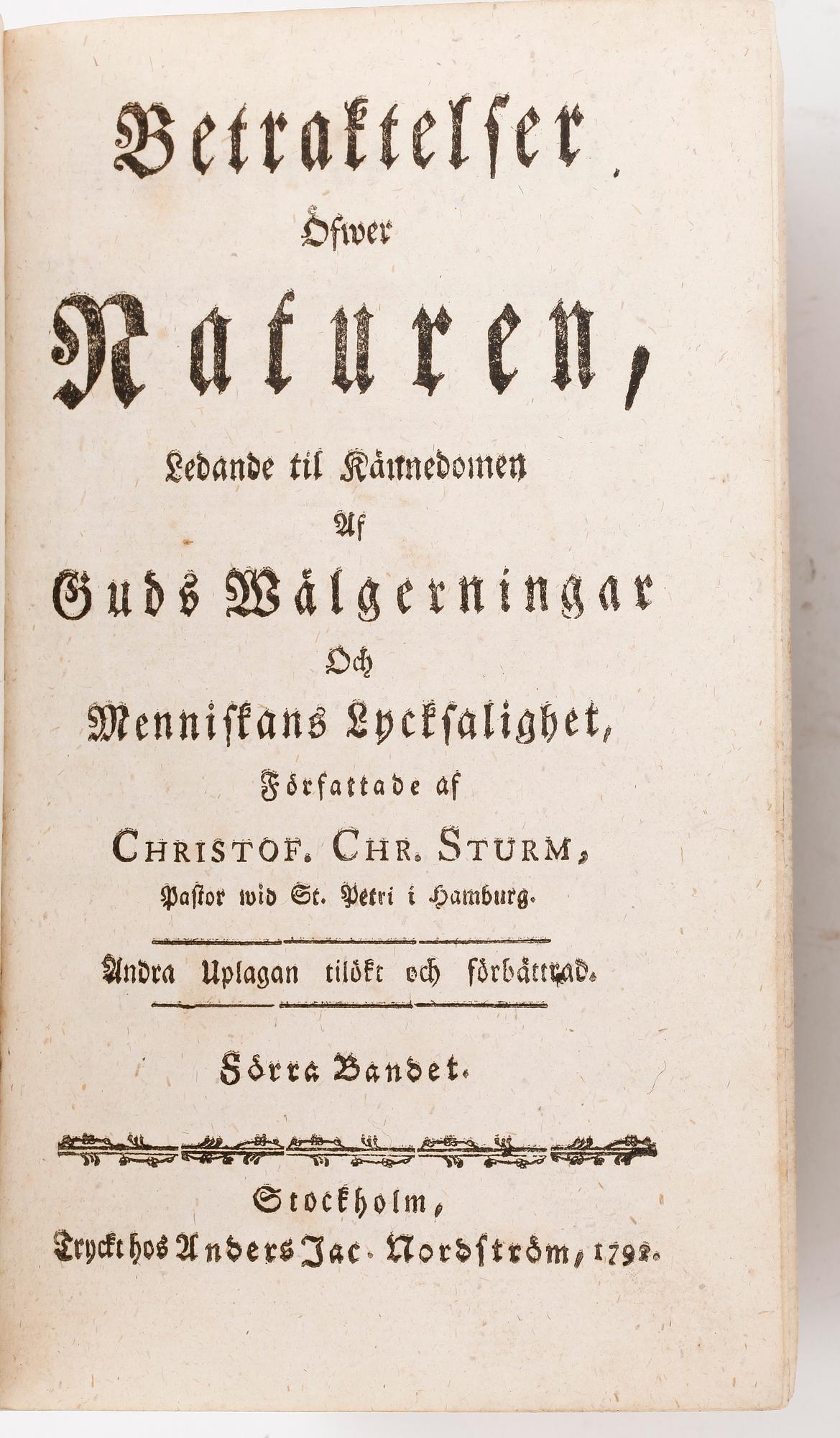 PARTI BÖCKER, 3 st, bl.a, "Grönländska historiens senare del, om Brödra-Församlingens missioner", Stockholm 1769.