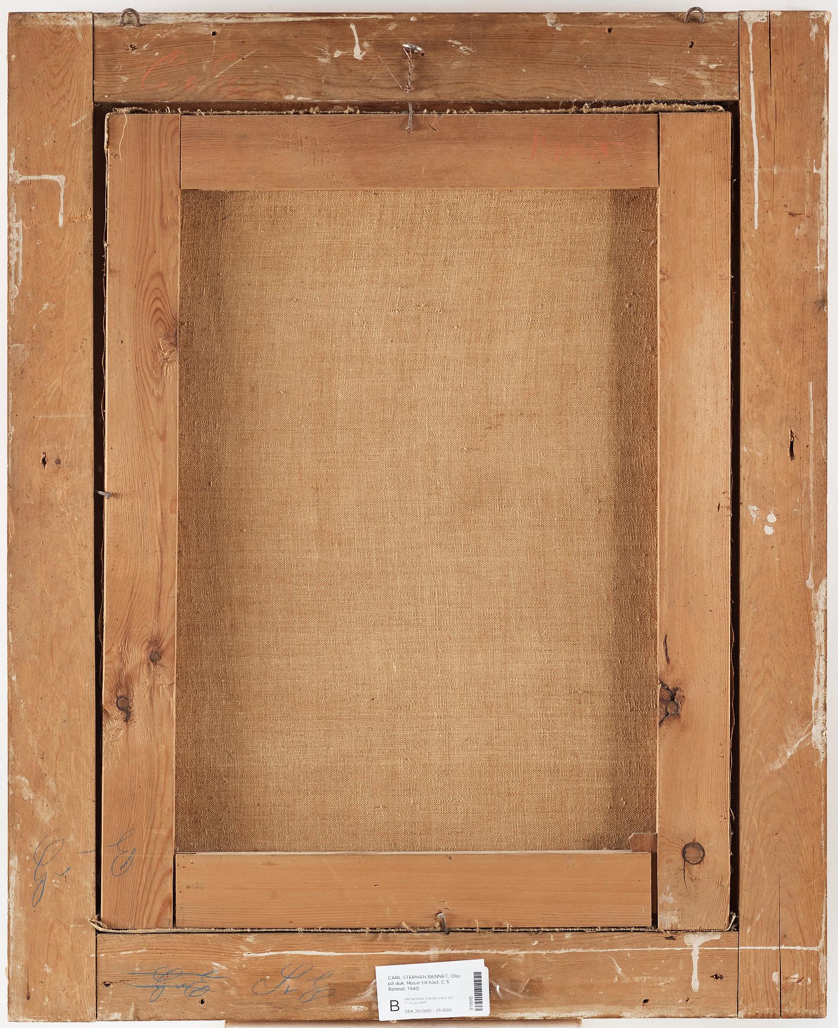 Carl Stephan Bennet, Royal Hussar on horse.