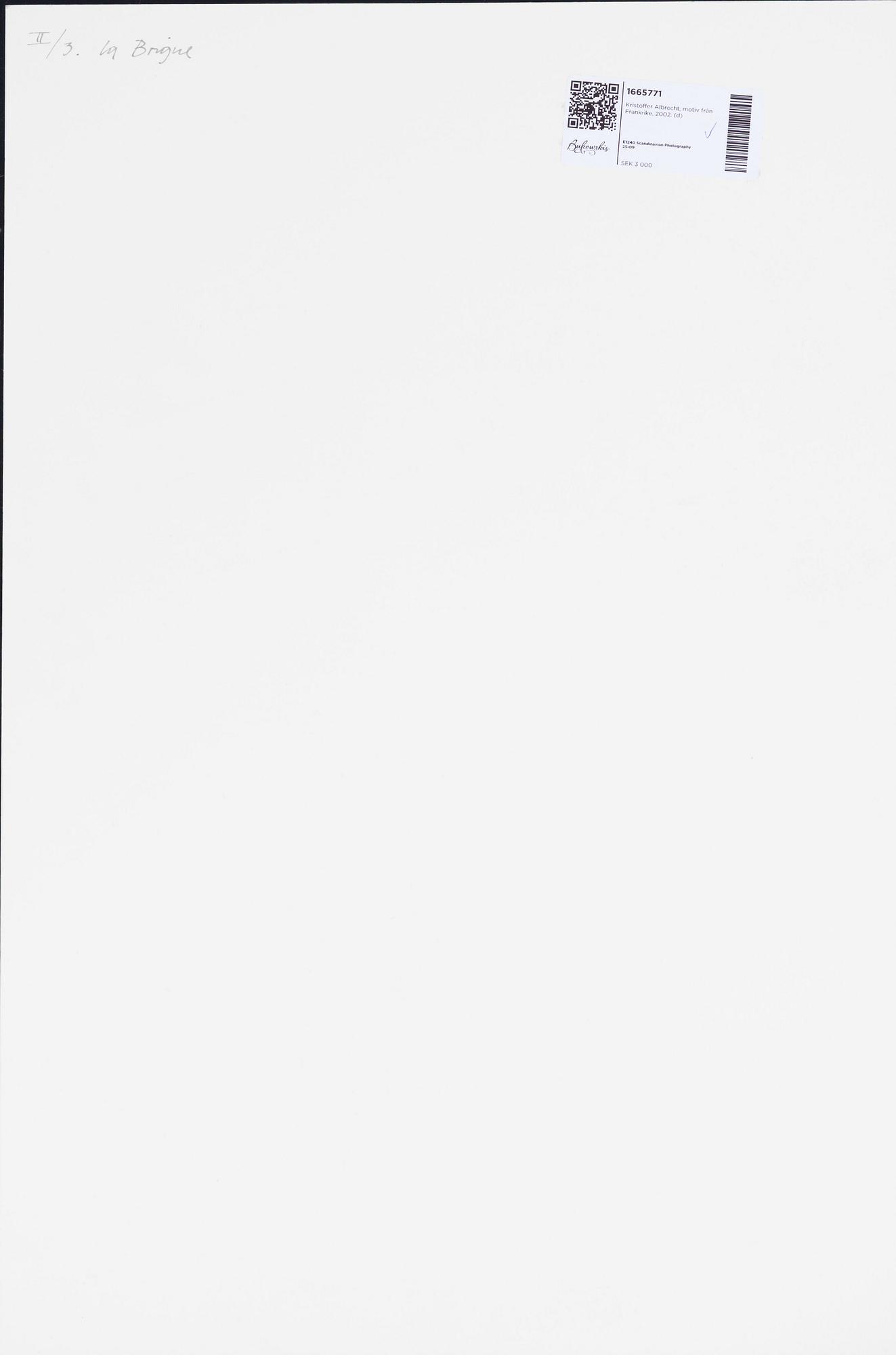 Kristoffer Albrecht, motif from France, 2002.