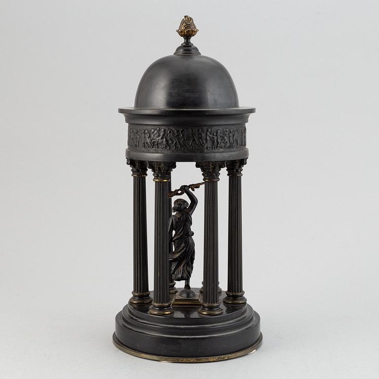 A stone and brass table decoration, late 19th century.