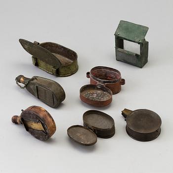 ASKAR FÖR FISKEAGN, 7 st, 1800-/1900-tal.