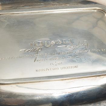 Karl Anderson, Basket with handle, silver, Stockholm 1946.