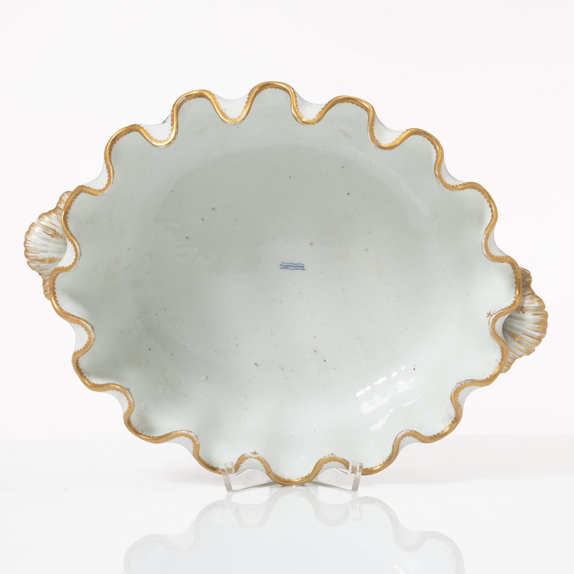 Royal Copenhagen, a glass rinser, "'Saxon Flower', Denmark, 19th century.