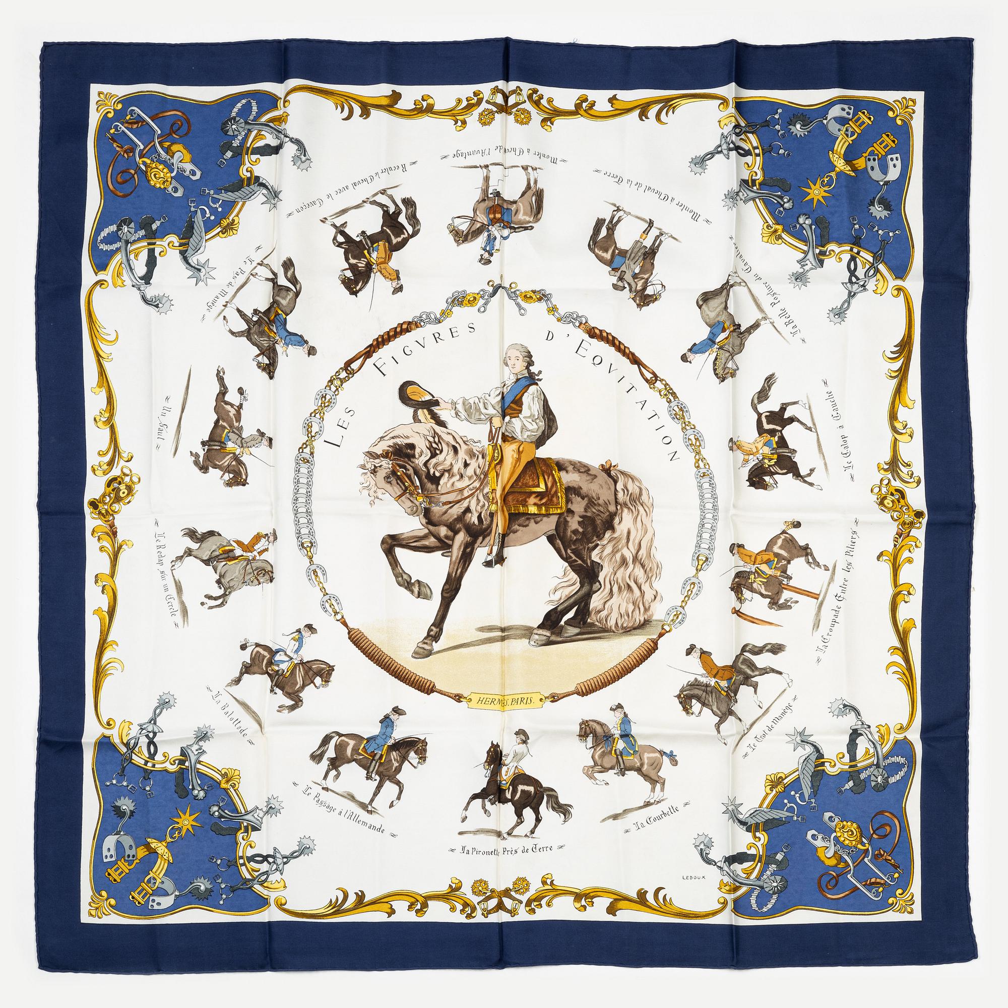 Hermès, scarf,  "Les figures d'Equiation".
