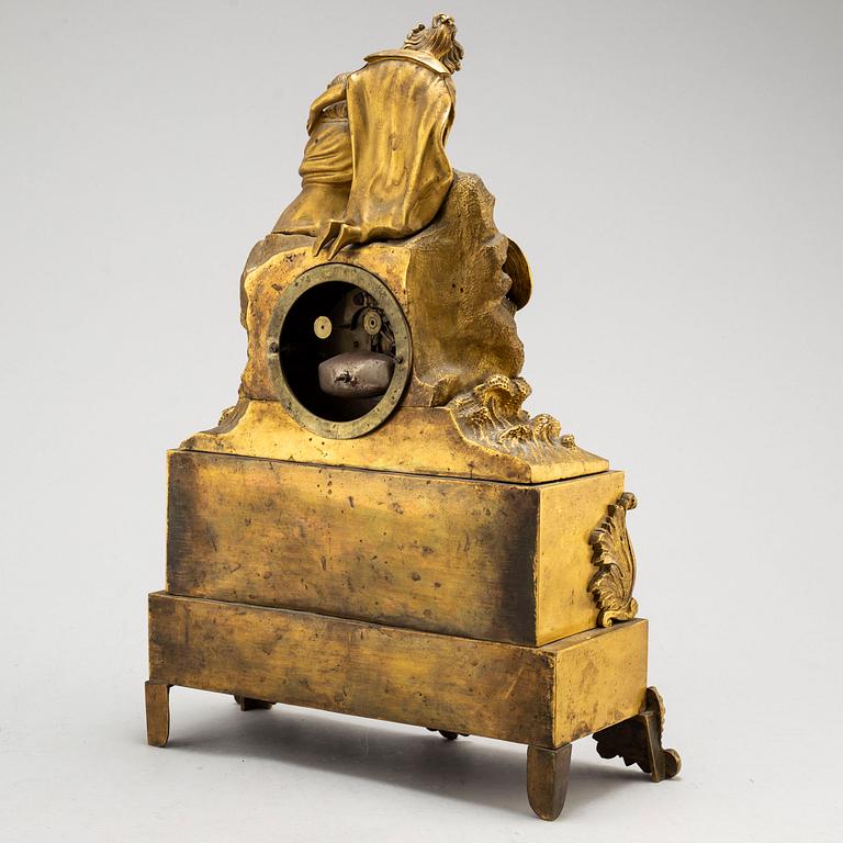 A 19th century table clock, probably France.