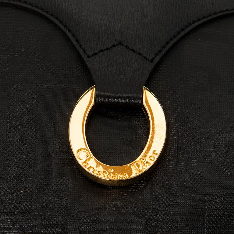 CHRISTIAN DIOR Black Monogram Coated Canvas Duffel Bag.