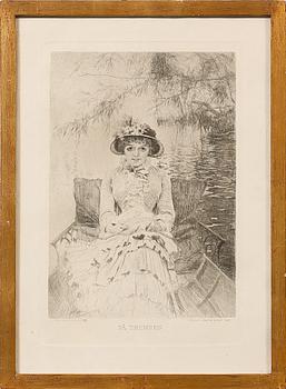 ANDERS ZORN, etsning, signerad i plåten, utförd 1883.