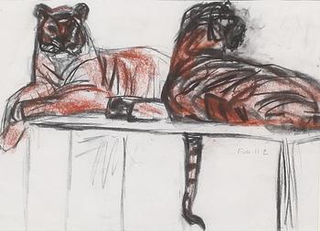 EVA ZETTERWALL, krita, signerad.