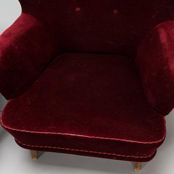 Ilmari Lappalainen, a pair of 1950's 'Laila' armchairs for Asko, Finland.