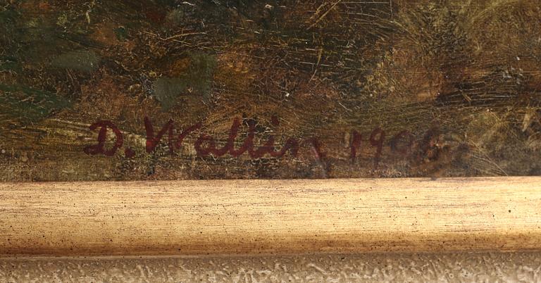 DAVID WALLIN, olja på pannå, sign o dat 1906.
