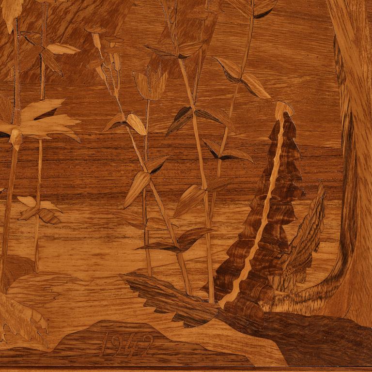 Carl Malmsten, a Swedish Modern cabinet on stand, a journeyman's masterpiece by Sven-Erik Fryklund, Sweden 1942.