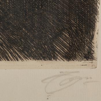 ANDERS ZORN, etching, 1917, signed in pencil.