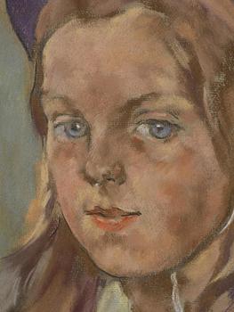 Lotte Laserstein, Girl with a purple hat.