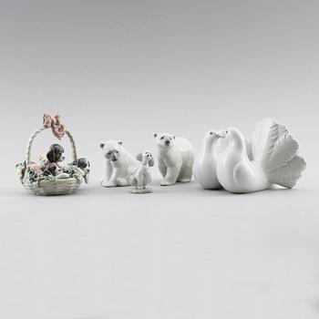 FIGURER, 5 delar, porslin, Lladro, Spanien.